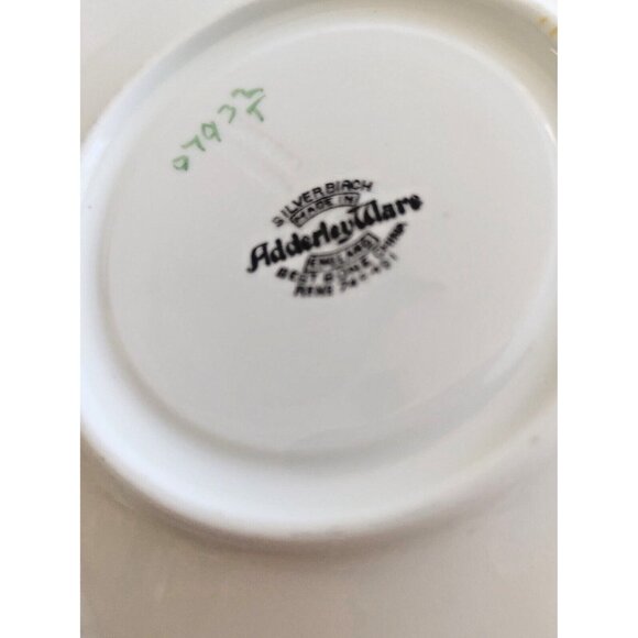 Antique Adderley Ware England Silver Birch Bone China Teacup & Saucer 1910-1919 - Picture 11 of 13